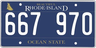 RI license plate 667970
