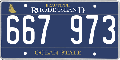 RI license plate 667973