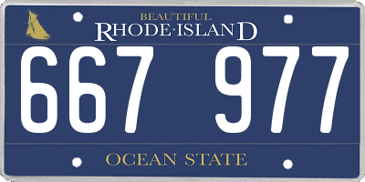 RI license plate 667977