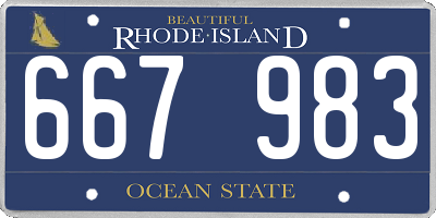 RI license plate 667983