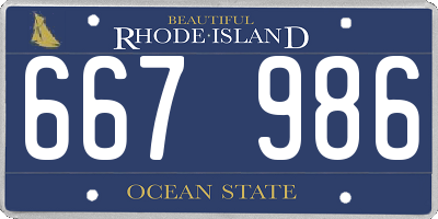 RI license plate 667986