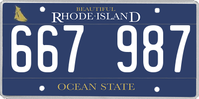 RI license plate 667987