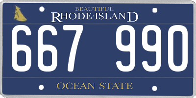 RI license plate 667990