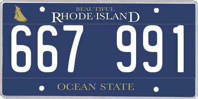 RI license plate 667991