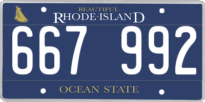 RI license plate 667992