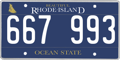 RI license plate 667993