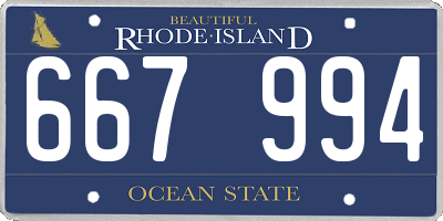 RI license plate 667994