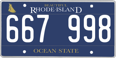 RI license plate 667998
