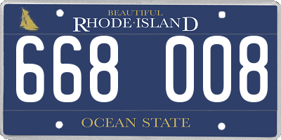 RI license plate 668008