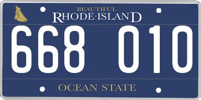 RI license plate 668010
