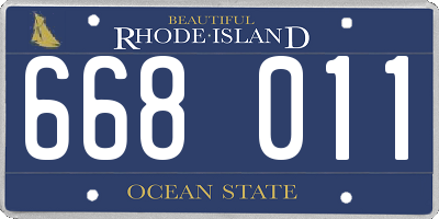 RI license plate 668011