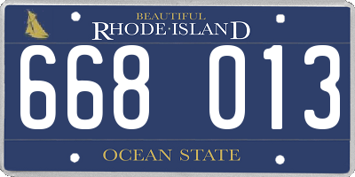 RI license plate 668013