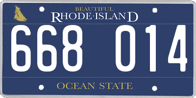 RI license plate 668014