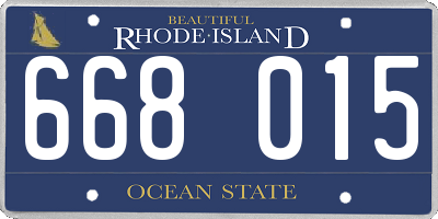 RI license plate 668015
