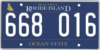 RI license plate 668016