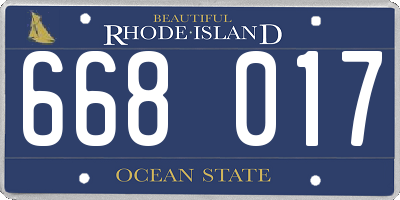 RI license plate 668017