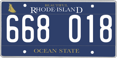RI license plate 668018