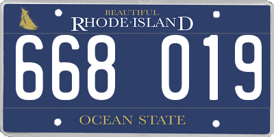 RI license plate 668019
