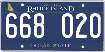 RI license plate 668020