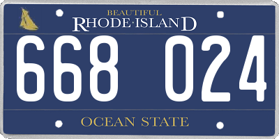 RI license plate 668024