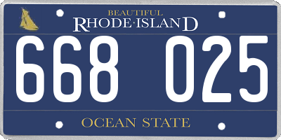 RI license plate 668025