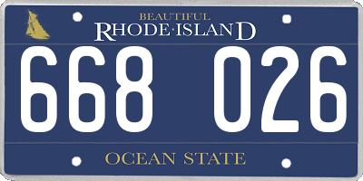 RI license plate 668026