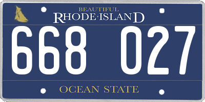 RI license plate 668027