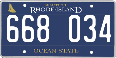 RI license plate 668034