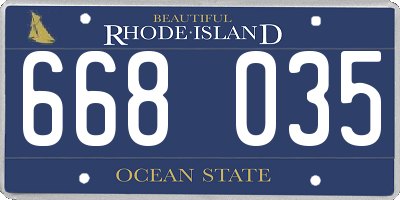 RI license plate 668035