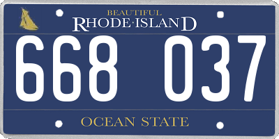 RI license plate 668037