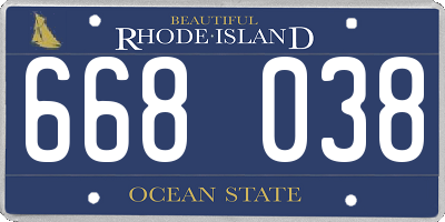 RI license plate 668038