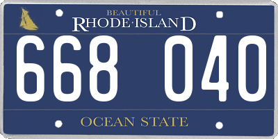 RI license plate 668040