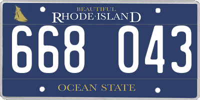 RI license plate 668043