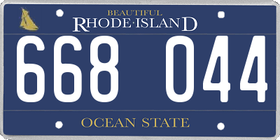 RI license plate 668044