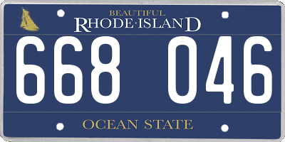 RI license plate 668046