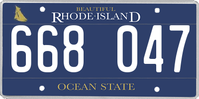 RI license plate 668047