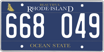RI license plate 668049