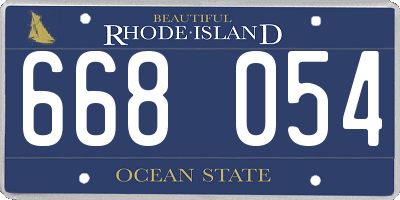 RI license plate 668054