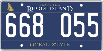 RI license plate 668055