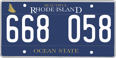 RI license plate 668058