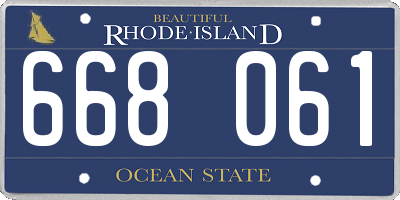 RI license plate 668061