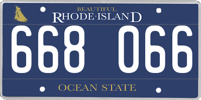 RI license plate 668066