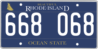 RI license plate 668068