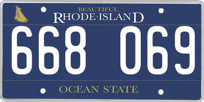 RI license plate 668069