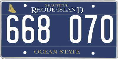 RI license plate 668070