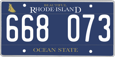 RI license plate 668073