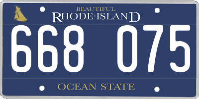 RI license plate 668075