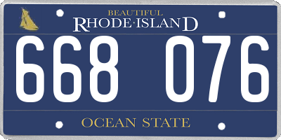 RI license plate 668076