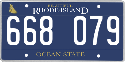 RI license plate 668079