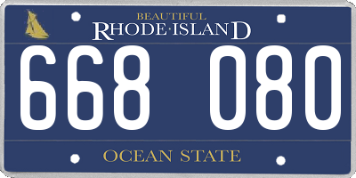 RI license plate 668080